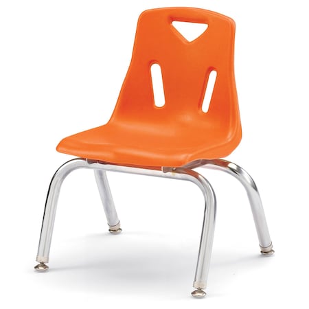 Jonti-Craft Berries Stacking Chair with Chrome-Plated Legs, 10 in. Ht, Orange 8140JC1114
